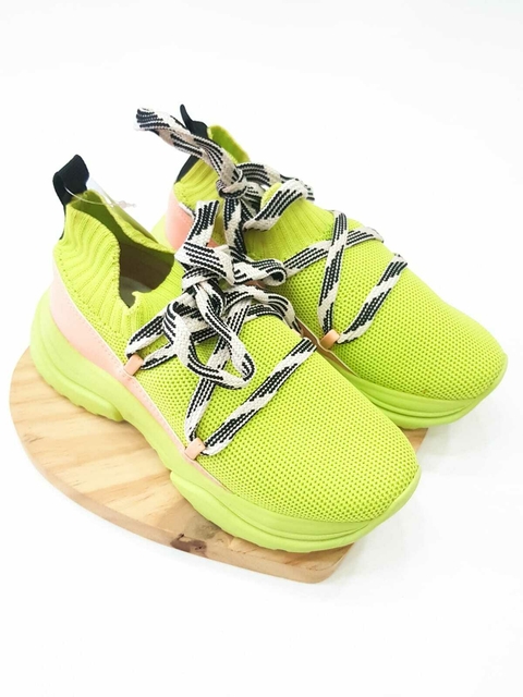 Tênis Meia Infantil Verde Neon Menina Rio