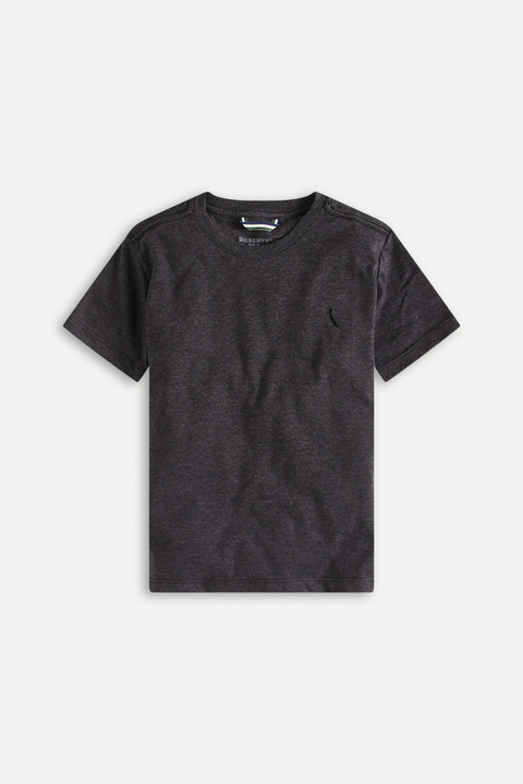 Camiseta Infantil Básica Preto Mescla Reserva Mini 0060654-Pr