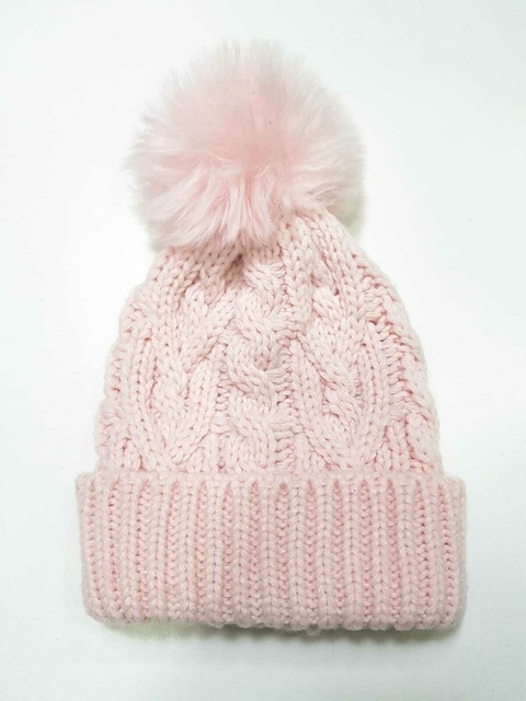 Touca Tricot Infantil Rosa Kukiê 2h1346