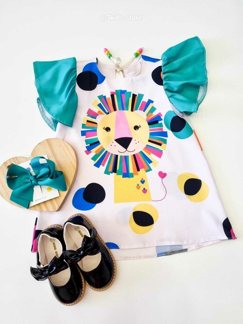 Vestido Infantil Leãozinho Com Calcinha 3kids 3k109