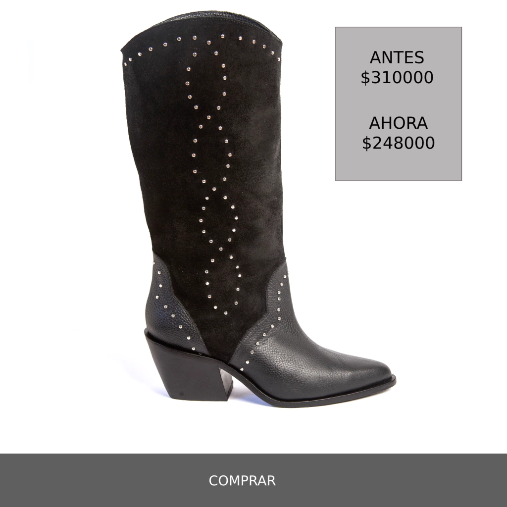 BOTA LARGA BLONDIE NEGRO