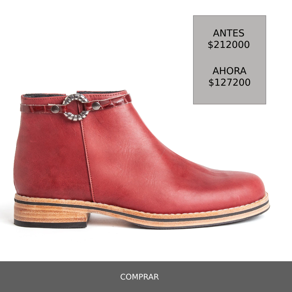 BOTINETA CARMIN BORDO
