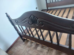 Cama Casal Vintage Toda De Madeira Trabalhada / -- Act na internet