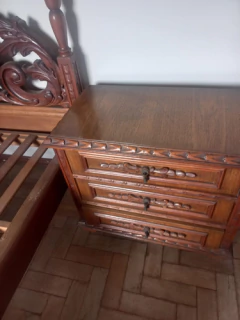 Cama Com 2 Criados Mudos Antigo Ótimo Estado / -- Act - loja online