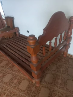 Cama De Madeira Antiga Viúvo Em Ótimo Estado / -- Act - loja online