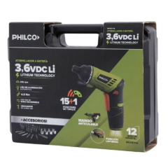DESTORNILLADOR PHILCO MEPDI-116 INALAMBRICO C/MALETIN 3.6VDC Li - comprar online