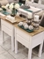 Mesa de luz nordica blanca y teñido claro (unidad)