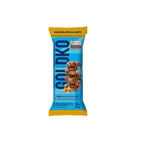 Barra de Chocolate ao Leite com Caramelo e Flor de Sal Goldko 20g