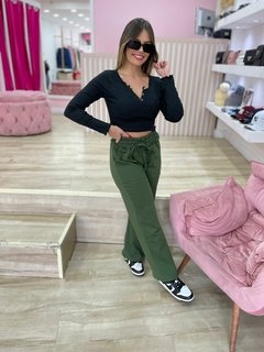 Calça de moletom pantalona - Lulu Modas