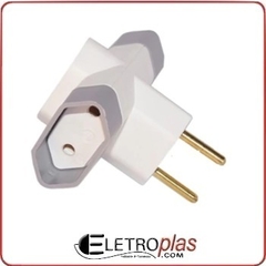V-144 PLUG 3 SAIDAS 2P 10A NBR BRANCO/CINZA C/50 - comprar online
