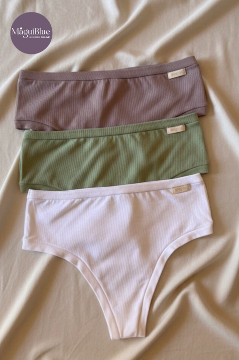 Pack x3 Culotte Less Alto Brigitte 642A Algodón BRIGITTE