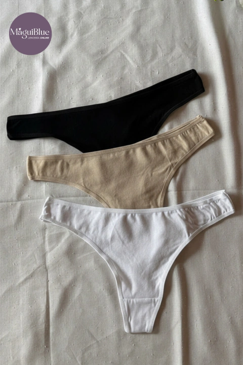Pack x3 Bombacha Cola Less Algodón y Lycra Talles 1 al 4 ELEMENTO