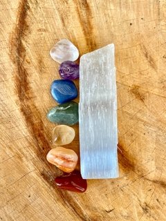 kit 7 chakras + bastao de selenita