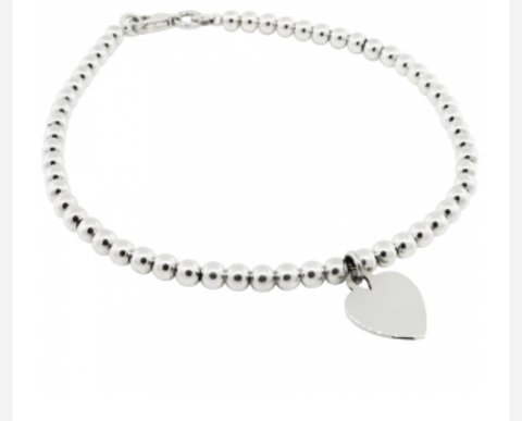 PULSERA BOLITAS CON CORAZON