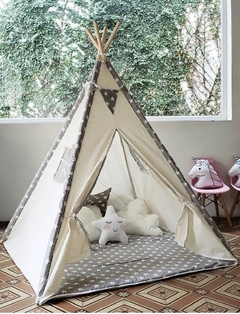 TIPI GRIS CON ESTRELLAS BLANCAS - ACOLCHONADA - comprar online