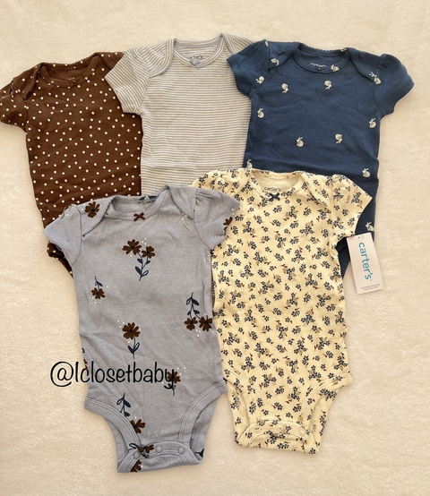 Kit 5 Body Floral Azul