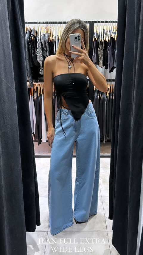 JEAN FULL WIDE LEGS BLUE