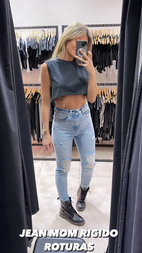 JEAN MOM LIGHT BLUE ROTURAS
