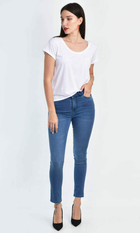 Jean chupin (Legg) tiro alto y elastizado - comprar online