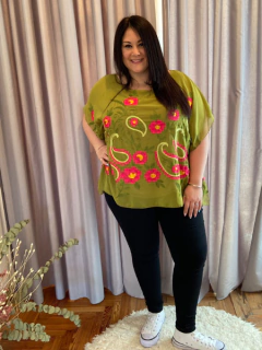 Poncho de gasa bordado con viscosa - comprar online