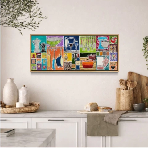 Quadro Cozinha Gourmet versão horizontal - Reprodução em Tela