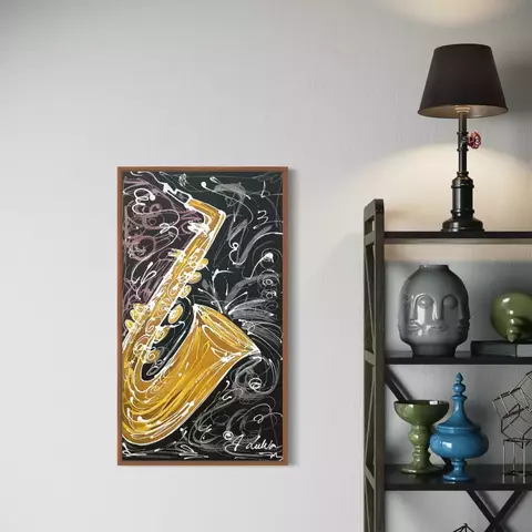 Quadro Sax Noir - Reprodução em Tela - comprar online