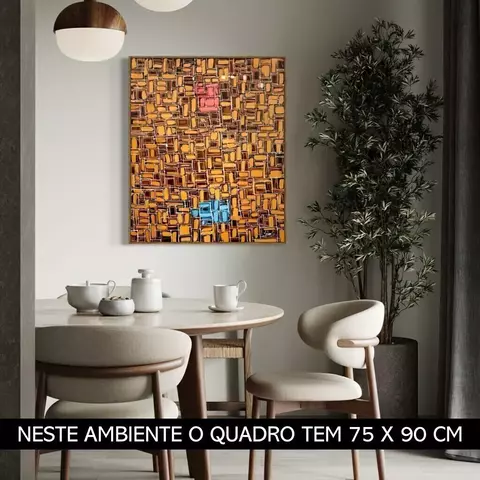 Quadro Vitral Marrom - Reprodução em Tela - comprar online