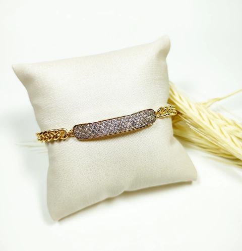 Pulseira Grumet com Plaq. crav