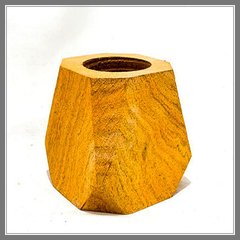 MADERA MATE GEOMETRICO con bombilla, logo impreso, Cada Uno, mínimo de compra 100 unidades - ADN Merchandising