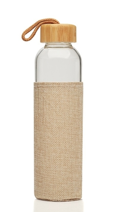 botellas, vidrio con funda de yute 500cm3, Cada Uno, OPCION GRABADA