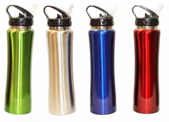 Botella Acero CON SORBETE ACERO SIMPLE 1 CAPA Caramañola 500ML, con Logo Impreso, Cada UNO - MINIMO DE COMPRA 100 UNIDADES