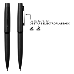 Bolígrafos Metálicos negro mate, CADA UNO - Opcion grabado laser