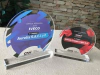 Medida 23 cm x18cm - ACR Acrilico cristal ABS Virgen con base, Importado®,Impreso a COLOR Cada Uno, MINIMO x 6 Premios