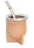 Mate vaqueta cuero interior vidrio, incluye bombilla, 220cm3, con logo impreso, mínimo de compra 100 unidades