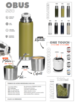 Termo waterdog acero 550ML INAL, Cada uno, minimo de compra 70 Unidades