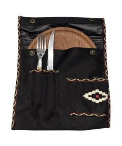 Cartuchera de Asador 1 Pieza individual asado Cordura de Bolso, cubiertos con mango de madera, Padres, OPCION GRABADO - comprar online