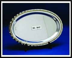 Bandeja Acero oval sin molduras con estuche, 30CM X 20CM en internet