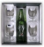 Set 4 Copas de Cerveza + Cerveza, Cristaleria Bohemia®, Grabadas, Cada Uno, Mínimo de compra x 30 unidades