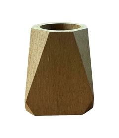 MADERA MATE GEOMETRICO con bombilla, CADA UNO - OPCION GRABADO - comprar online