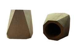 MADERA MATE GEOMETRICO con bombilla, CADA UNO - OPCION GRABADO