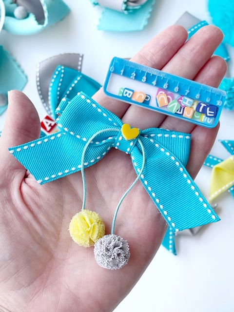 Hair clips escolar com reguinha
