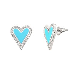 Aros corazón de plata esmaltado