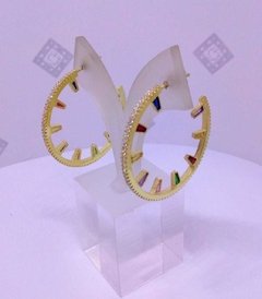 Aros baño dorado con cubics