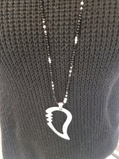 Collar largo onix y plata