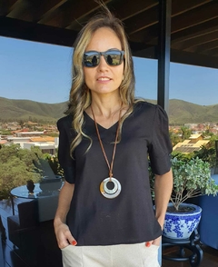BS-0649A - Blusa em viscolinho preto na internet