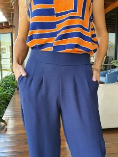 CA-0198 - calça alfaiataria Duna azul marinho - comprar online