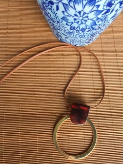 CO-0373B - Colar elo dourado grande/ prendedor tartaruga