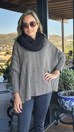 CS-0170- Blusa/poncho tweed lã - loja online