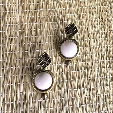 BR-0100A- Brinco globinho rosê no aro ouro velho - comprar online