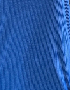 BS-0825 - Blusa malha canelada azul bic na internet